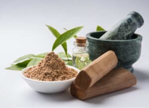 Pure red sandalwood powder from Sri Lanka - natural Ayurvedic skincare ingredient
