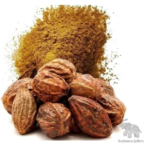 Pure Haritaki powder from Sri Lanka in traditional packaging - organic Terminalia chebula