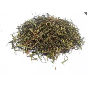 Premium Indian Sarsaparilla root powder from Sri Lanka in traditional packaging on wooden surface